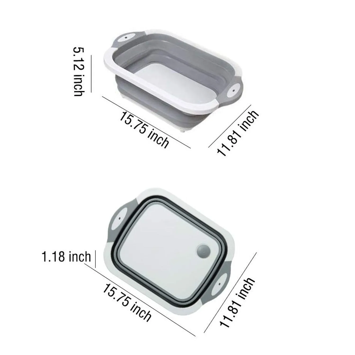 0098A Collapsible Cutting Board with Dish Tub Basket