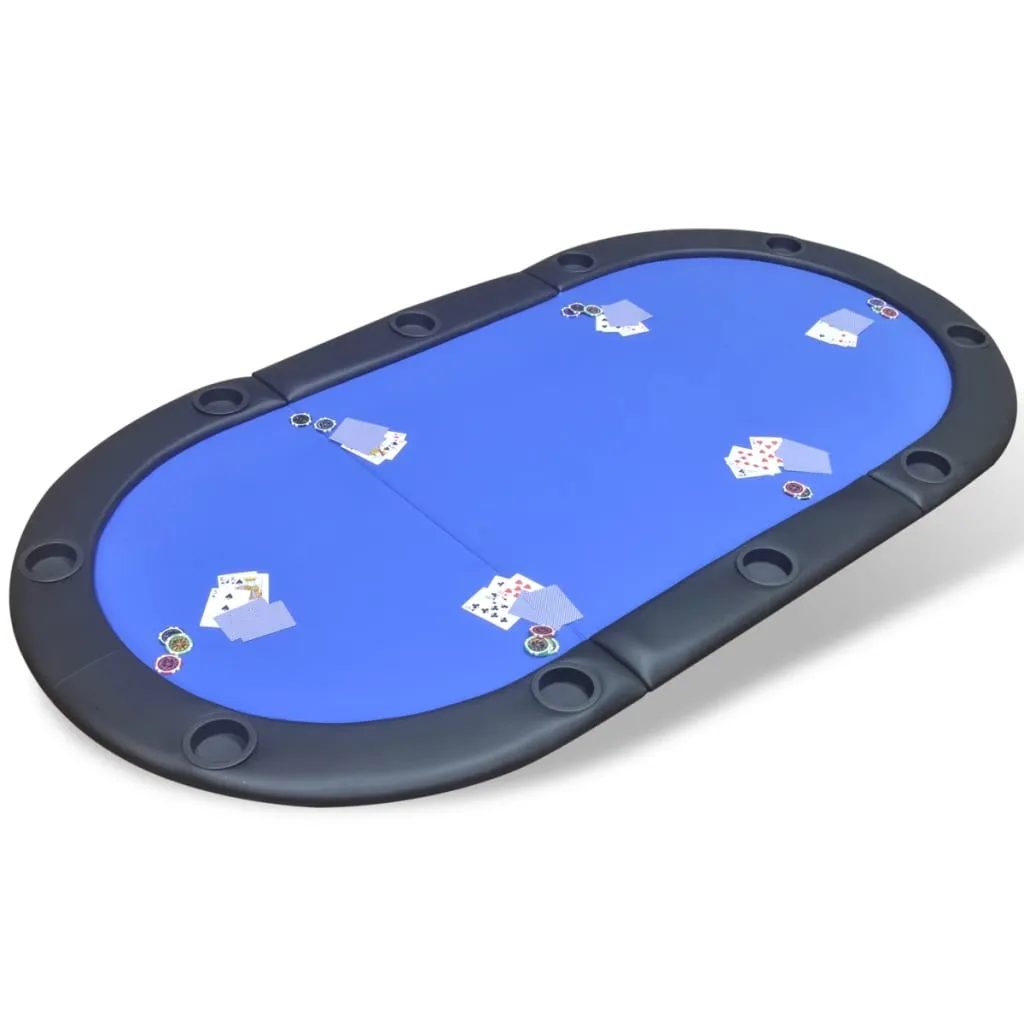 10-Player Foldable Poker Tabletop Blue