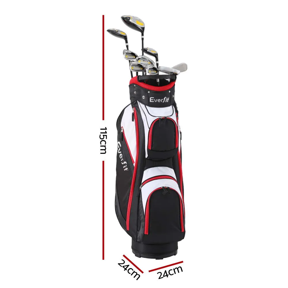 10pc Steel Alloy Golf Club Set w/ Stand Bag & Strap, Everfit