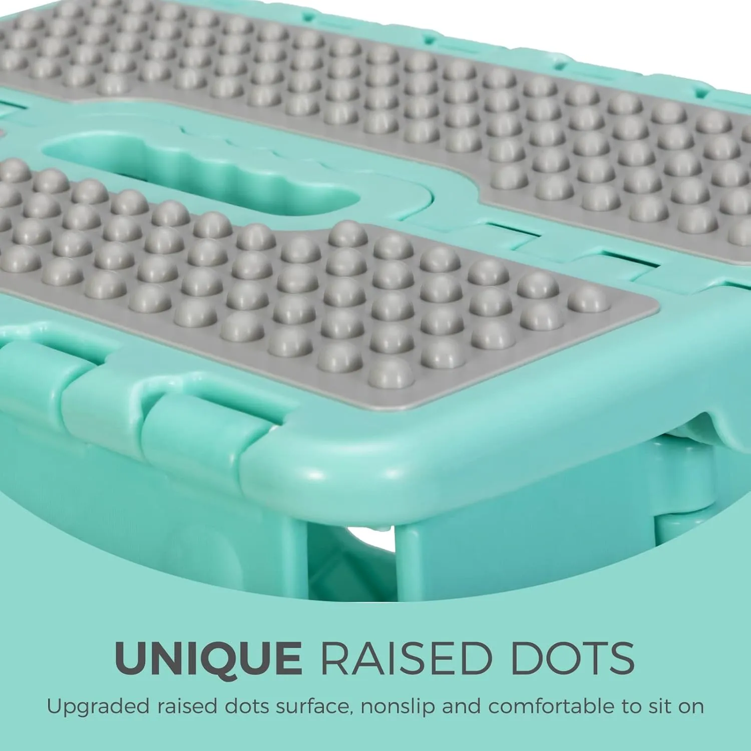 13 Inch Non Slip Foldable Step Stool Dot Teal