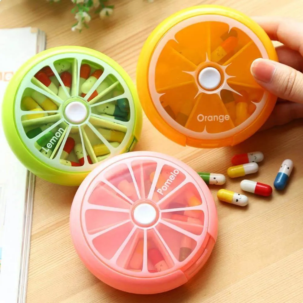 2pcs Weekly Rotating Pill Box Organizer