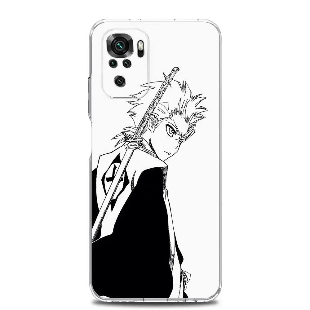 Anime Bleach Kurosaki Ichigo Clear Phone Case for Xiaomi Redmi Note 12 5G 9S 9 8 10 11 Pro  9T 8T 10C 9C 9A 7 Pro TPU Back Cover