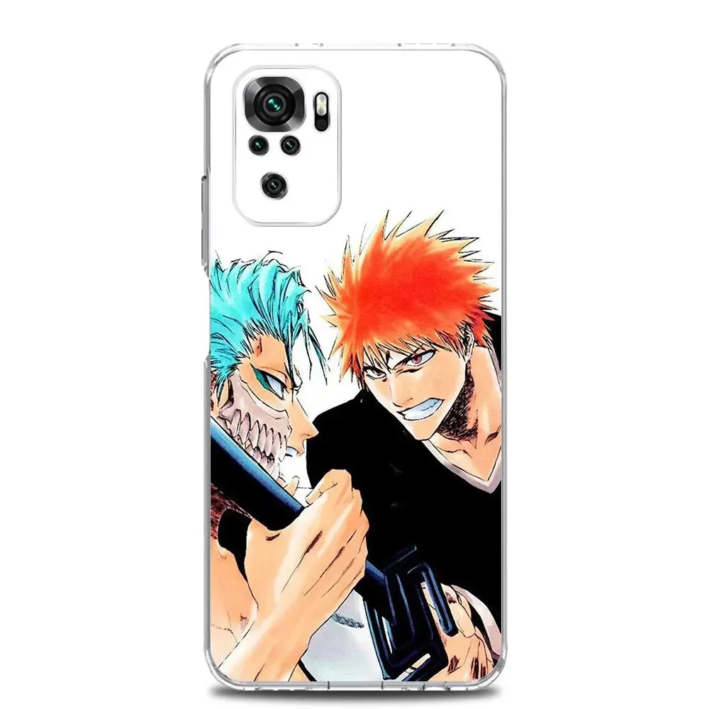 Anime Bleach Kurosaki Ichigo Clear Phone Case for Xiaomi Redmi Note 12 5G 9S 9 8 10 11 Pro  9T 8T 10C 9C 9A 7 Pro TPU Back Cover