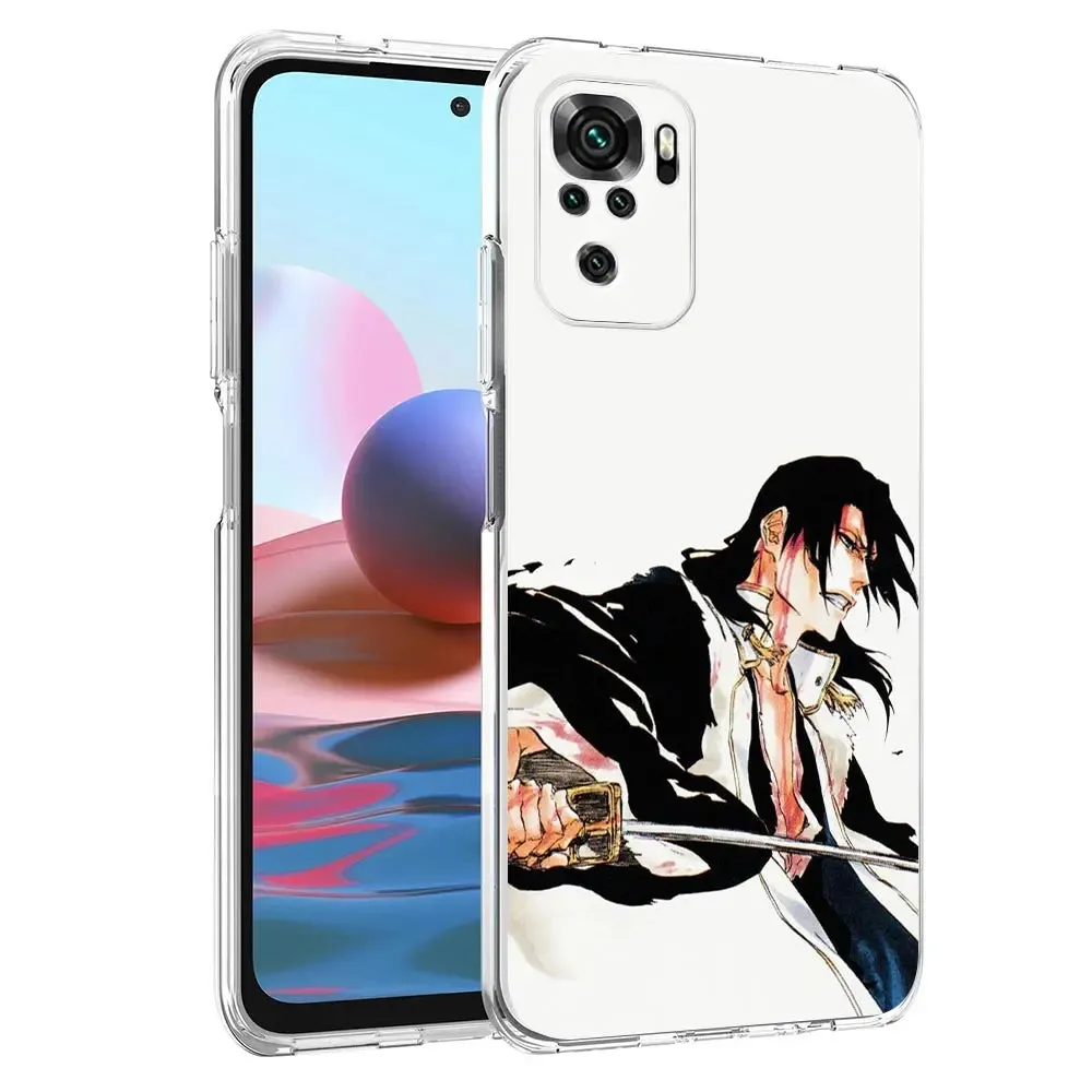 Anime Bleach Kurosaki Ichigo Clear Phone Case for Xiaomi Redmi Note 12 5G 9S 9 8 10 11 Pro  9T 8T 10C 9C 9A 7 Pro TPU Back Cover