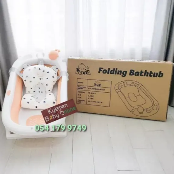 Baby Foldable Bath Tub With Soft Bather / Cushion Bather