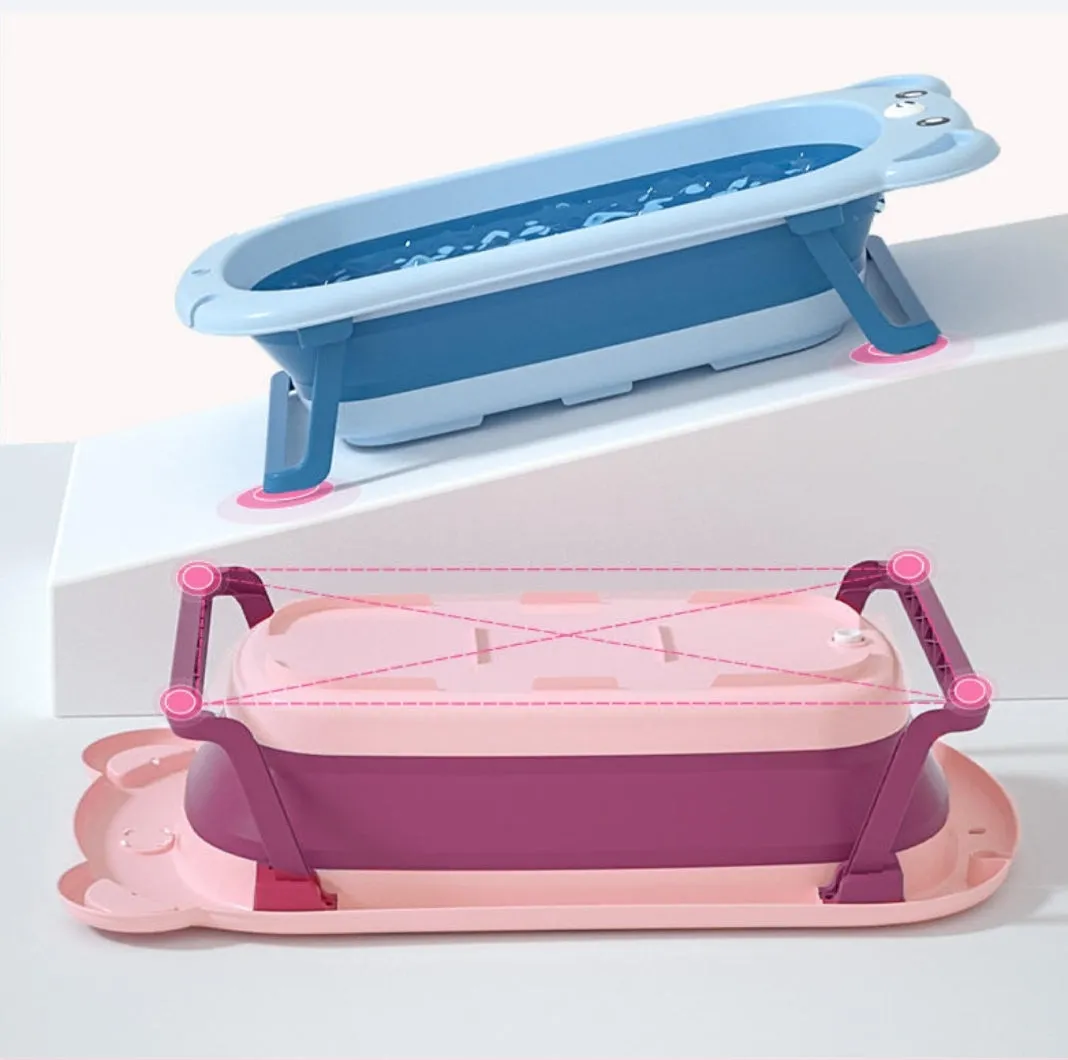 Baby Foldable Bath Tub With Soft Bather / Cushion Bather