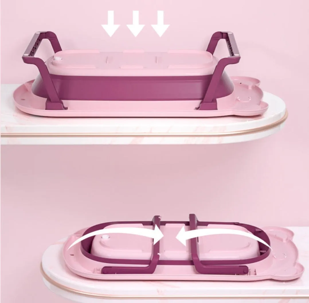 Baby Foldable Bath Tub With Soft Bather / Cushion Bather