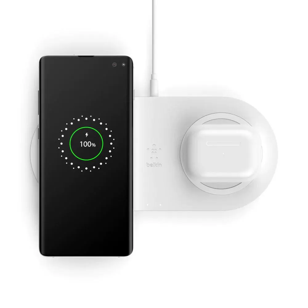 Belkin CHARGE™ Dual Wireless Charging Pads 10W for Two Devices - Black & White