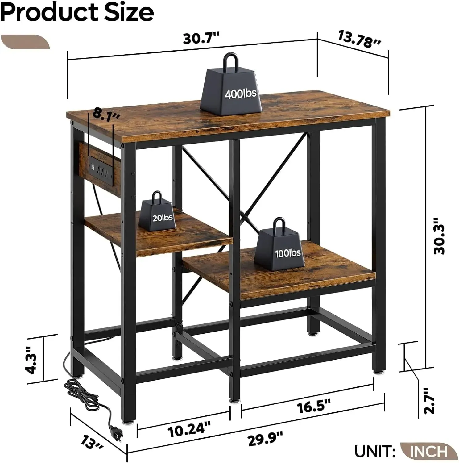 Bestier 20-37/40-50 Gallon Fish Tank Stand with Power Outlets