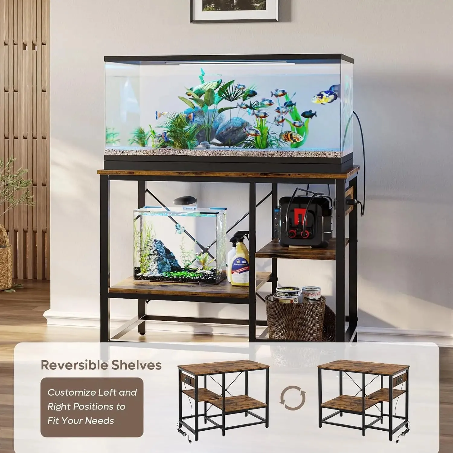 Bestier 20-37/40-50 Gallon Fish Tank Stand with Power Outlets