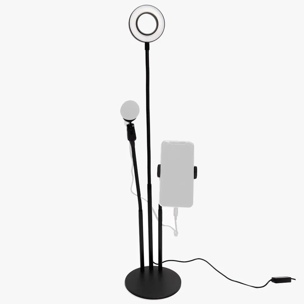 Black Live Stream USB Desk 6" Ring Light