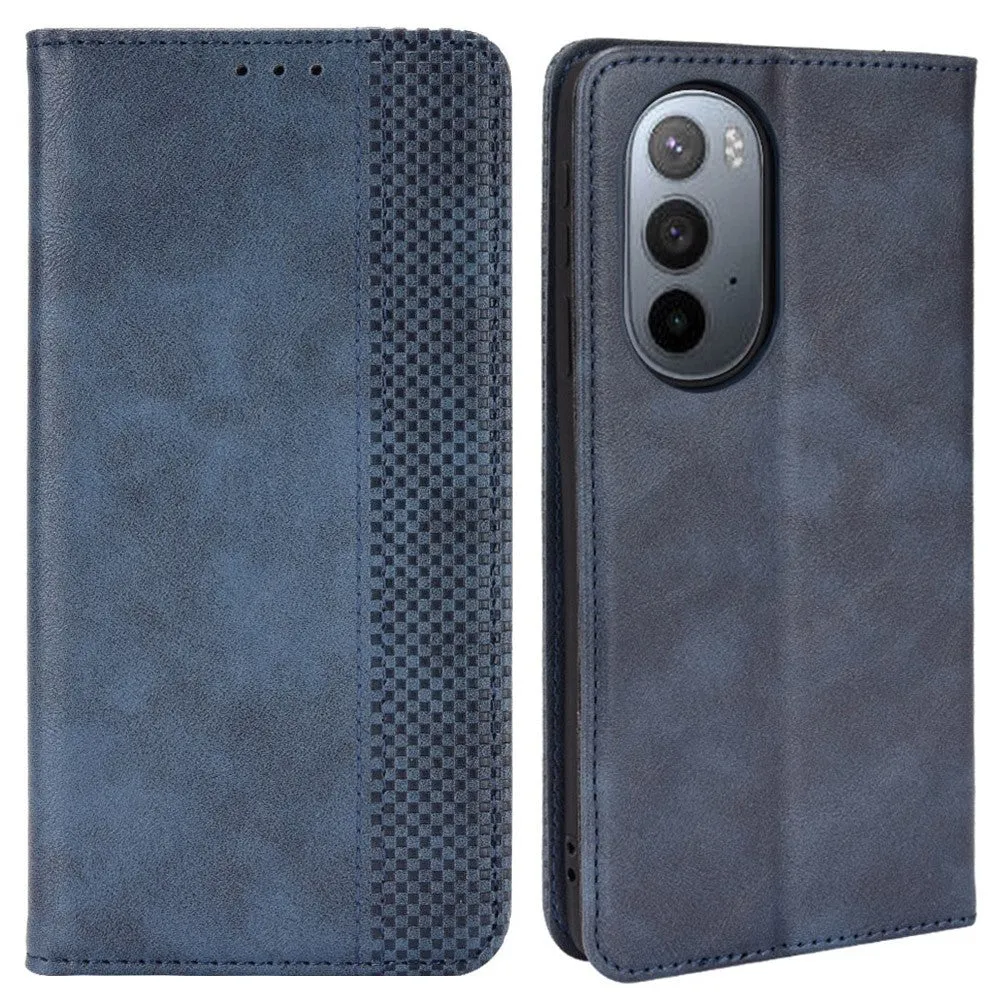 Bofink Vintage Motorola Edge X30 leather case - Blue