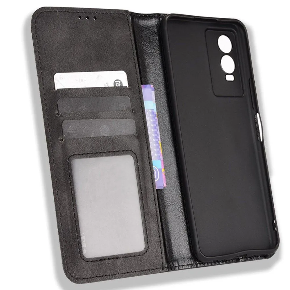 Bofink Vintage Vivo Y76s leather case - Black