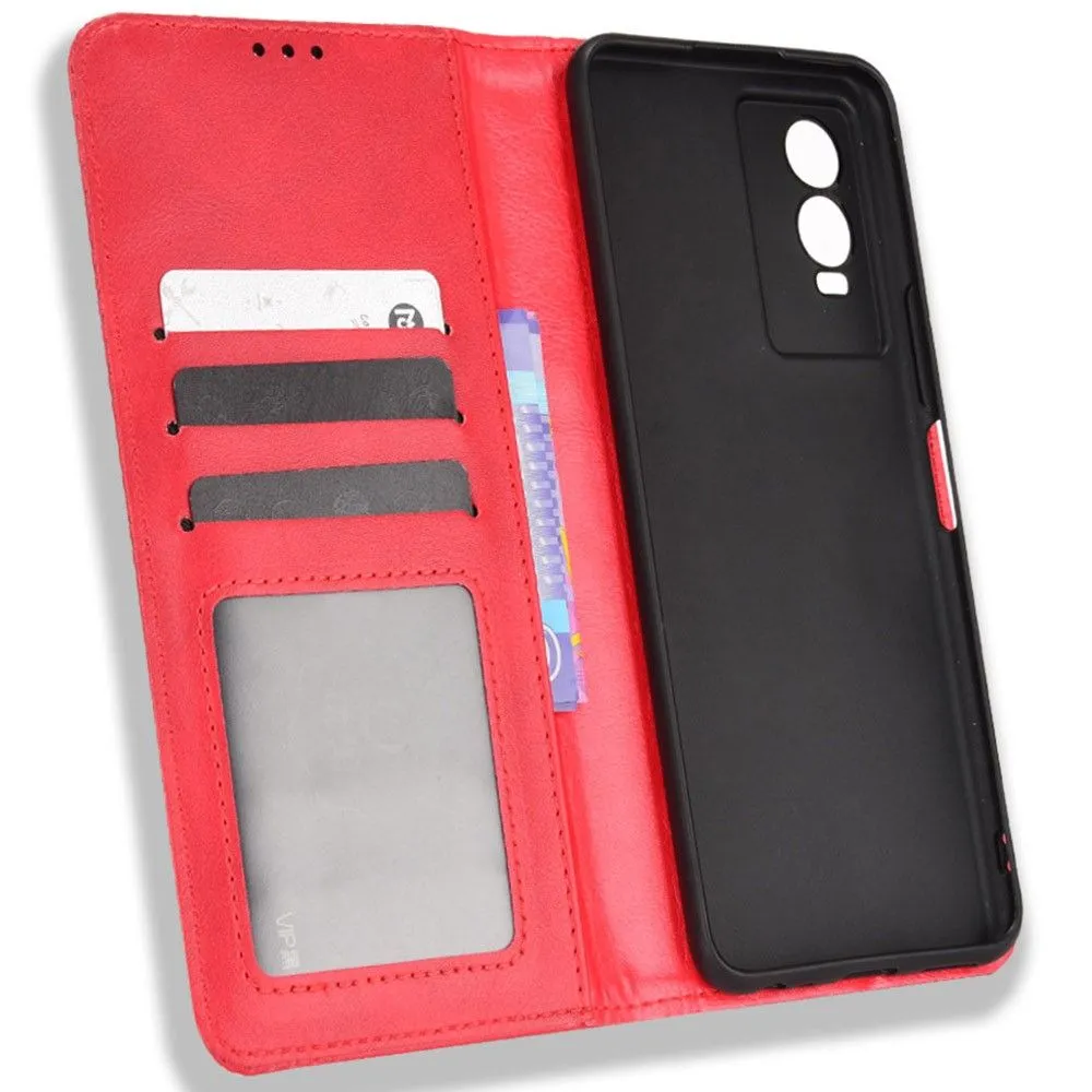 Bofink Vintage Vivo Y76s leather case - Red