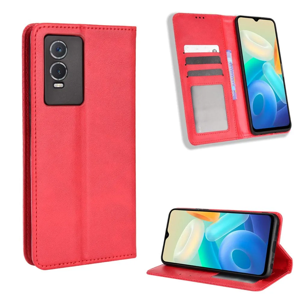 Bofink Vintage Vivo Y76s leather case - Red