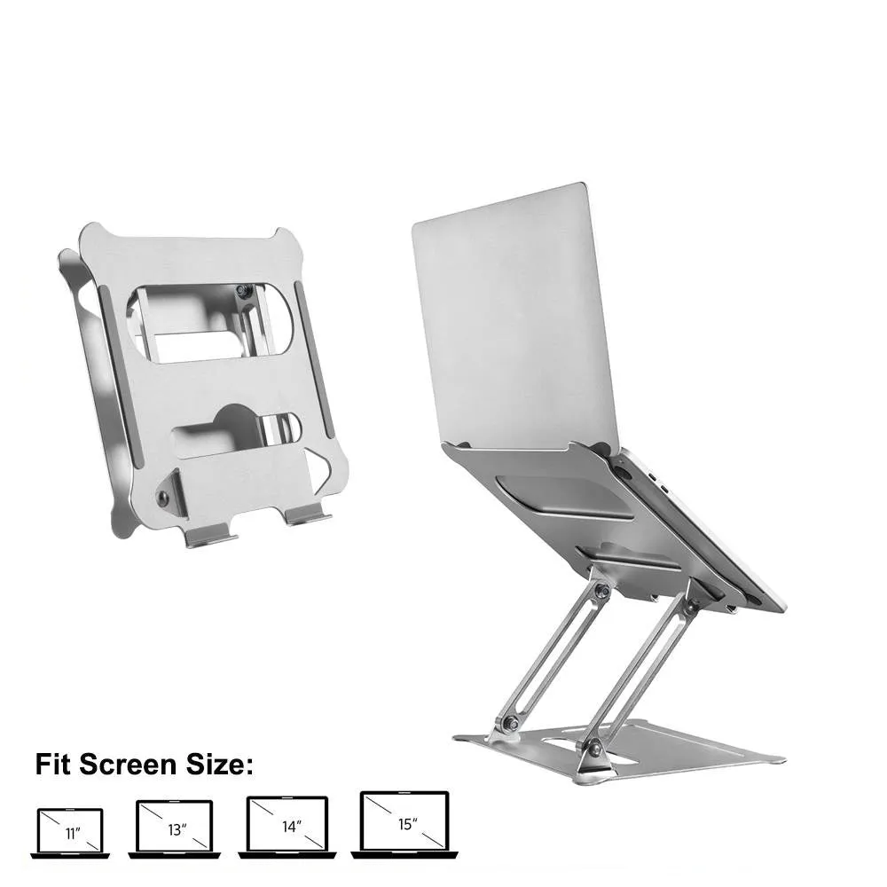 Brateck Foldable Stepless Adjustment Aluminum Laptop Riser For 11"-15" Tablets Books Laptop Stand Holder (AR-15)