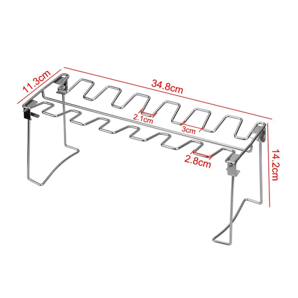 Chicken Leg Barbecue Rack -  Premium Stainless Steel Chicken Drumstick Rack with Drip Tray