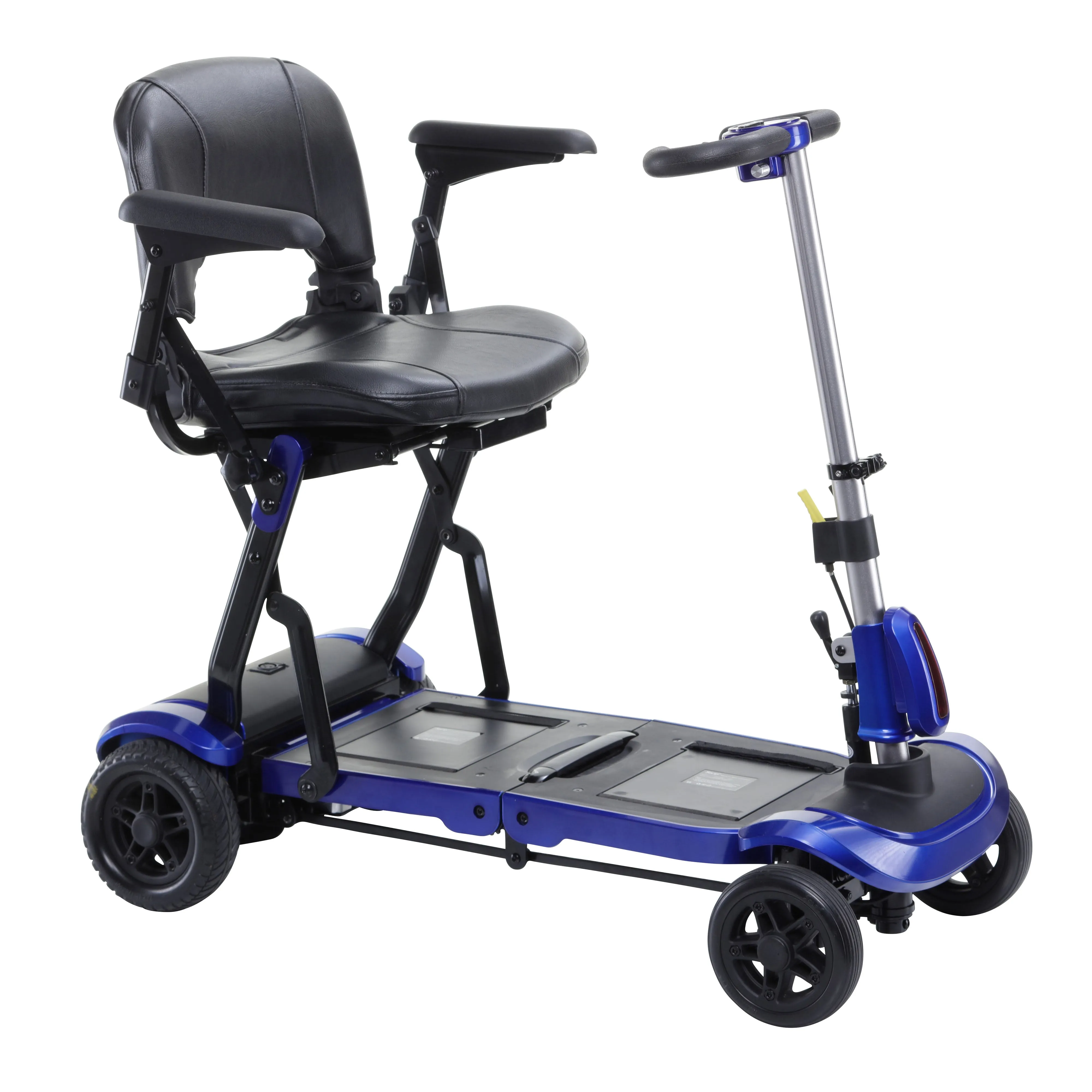 Drive Medical flex ZooMe Flex Ultra Compact Folding Travel 4 Wheel Scooter, Blue