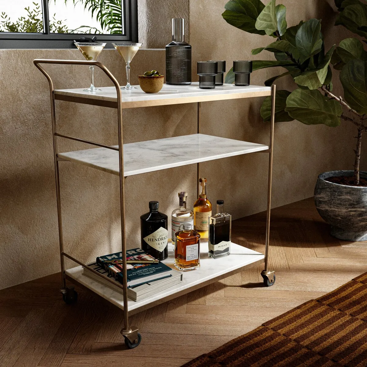 Felix Rectangular Bar Cart