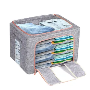 Foldable Steel Frame Clear Window Storage Bins Box-100L