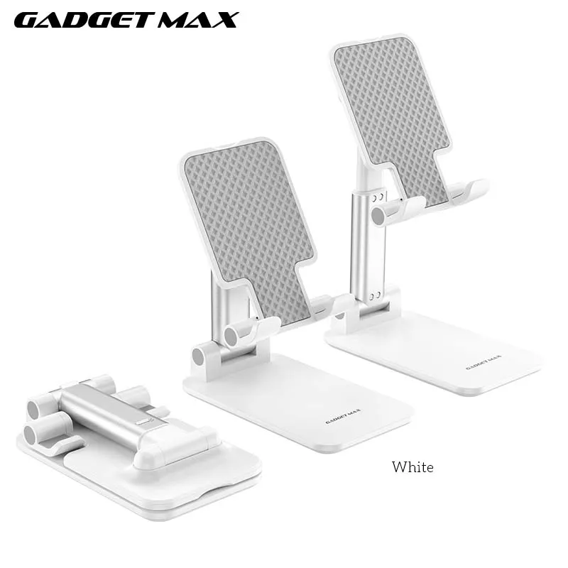 GADGET MAX GH01 PHONE & TABLET HOLDER ADJUSTABLE SIZE (4.7"-10") - WHITE