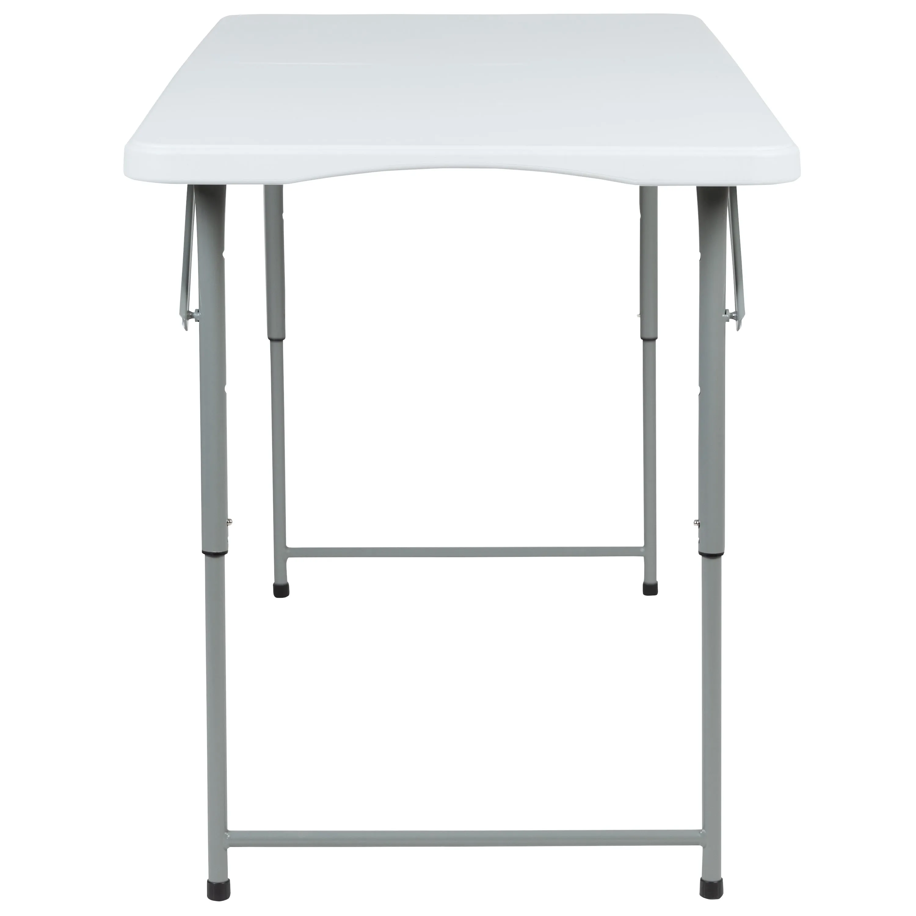 Height Adjustable Bi-Fold Plastic Folding Table with Carrying Handle