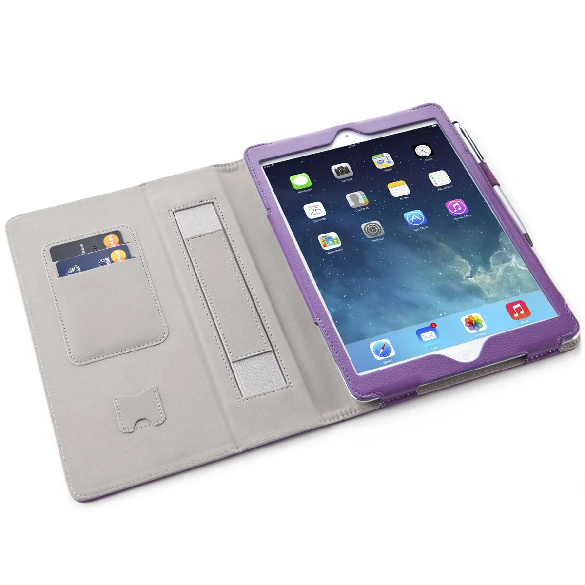 iPad Air (2013) Leather Book Case-Purple