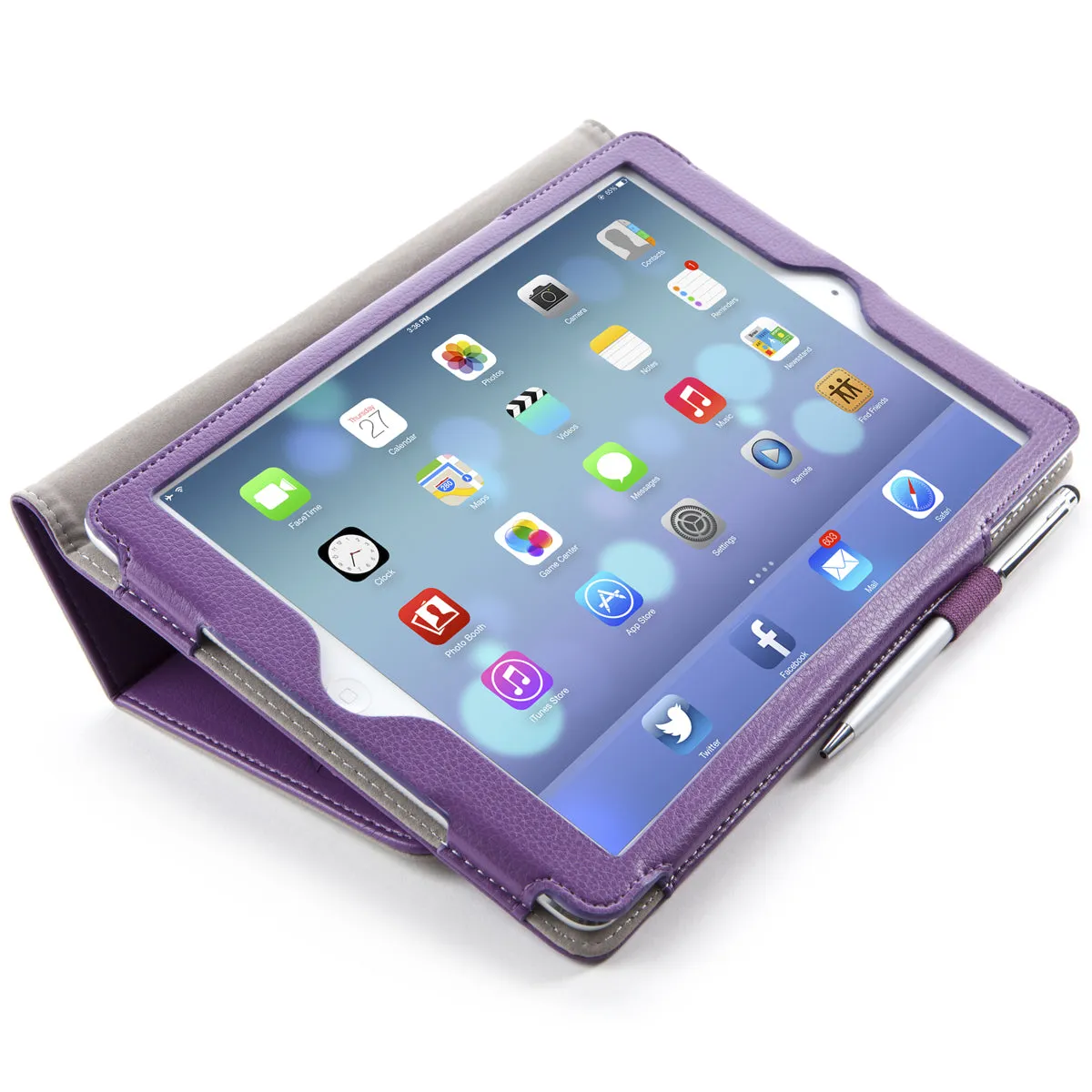 iPad Air (2013) Leather Book Case-Purple