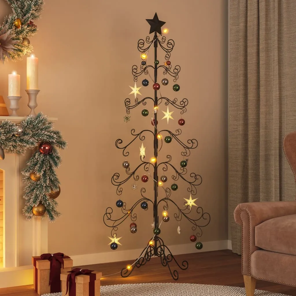 Metal Christmas Tree for Decoration Black 180 cm