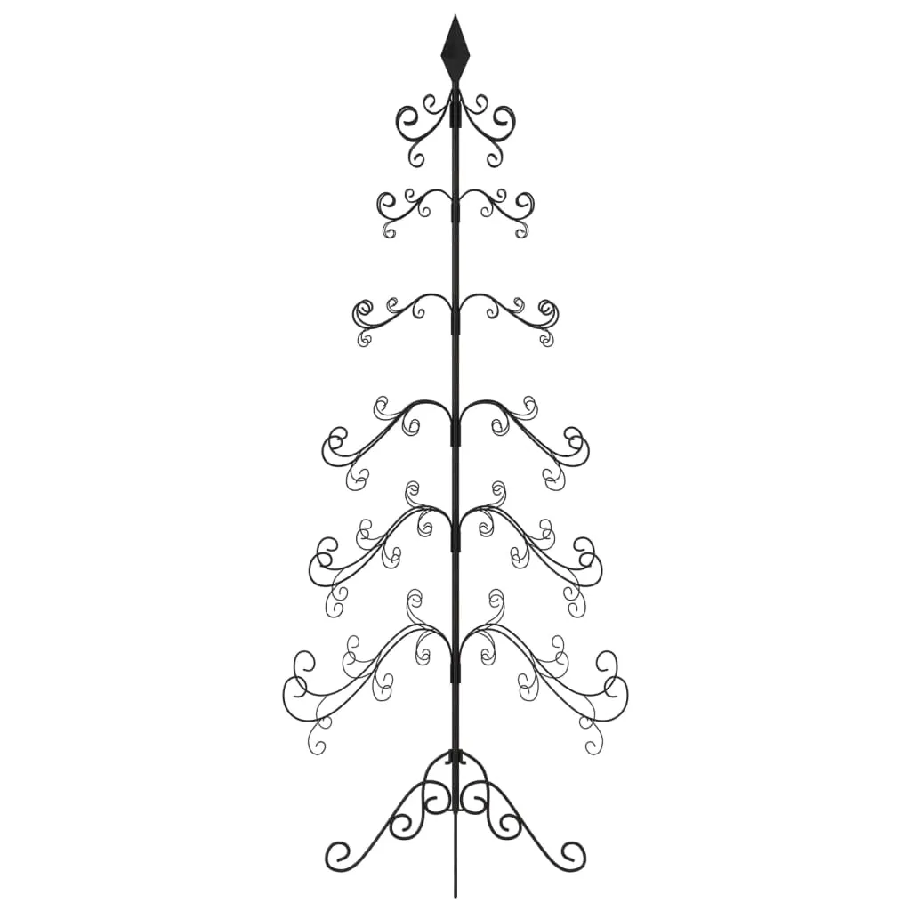 Metal Christmas Tree for Decoration Black 180 cm