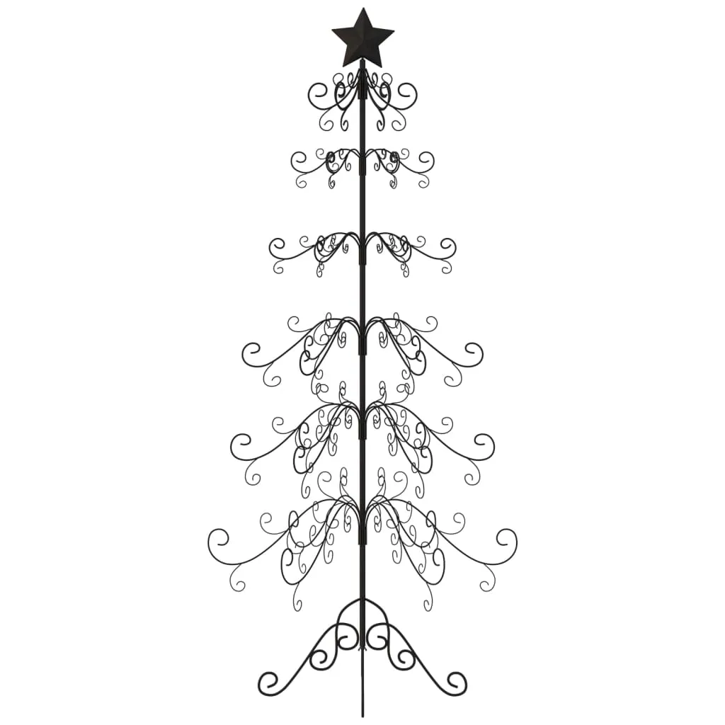 Metal Christmas Tree for Decoration Black 180 cm