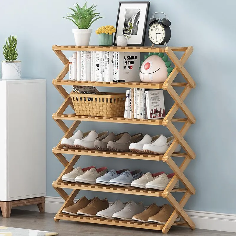 Multi-purpose Bamboo Collapsible Folding Storage Shoe Rack Shelf Organizer 100cm