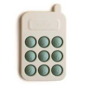 Mushie Cell Phone Press Toy - Cambridge Blue