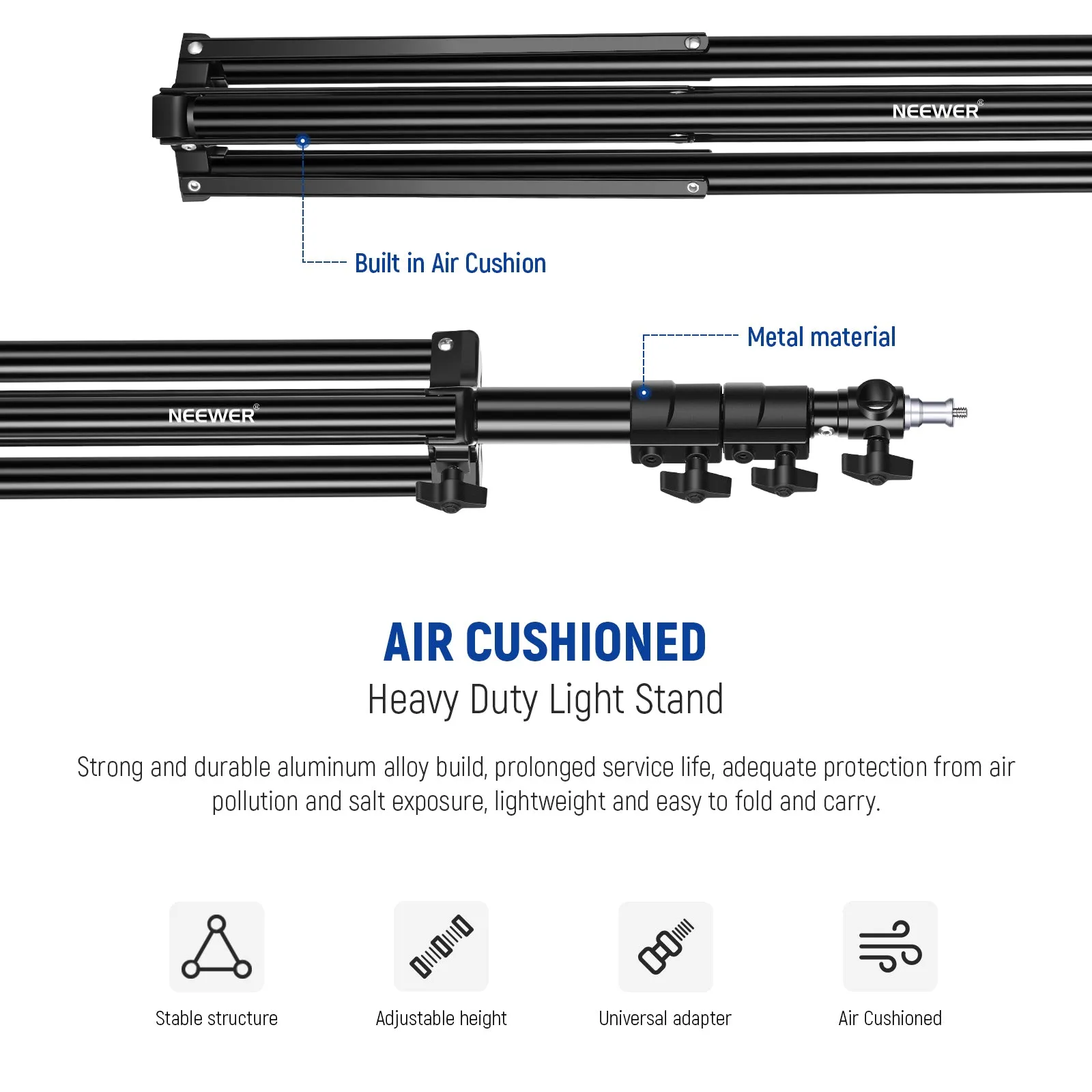 NEEWER 7.2ft/220cm Air Cushioned Light Stand