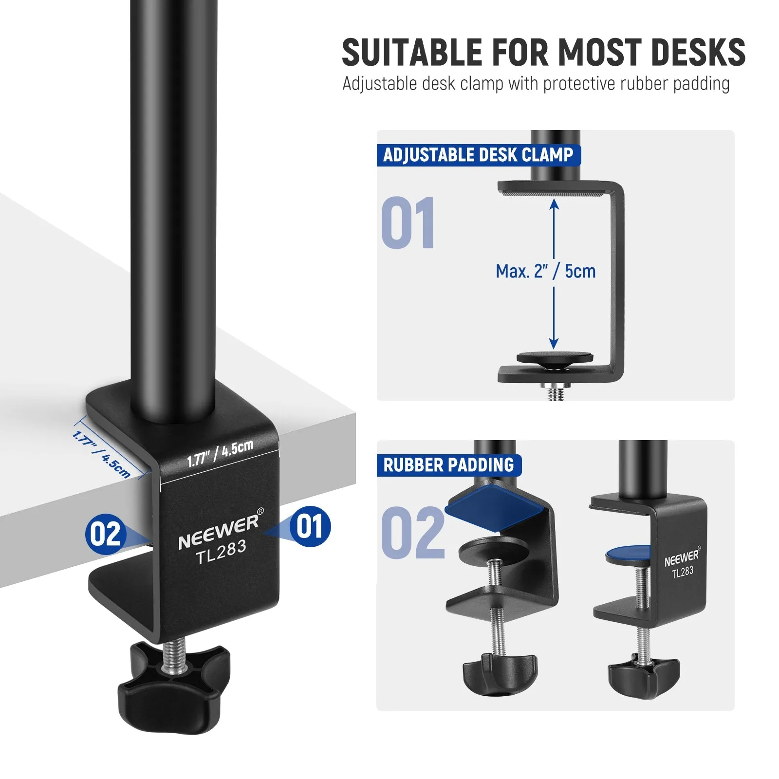 NEEWER TL283 17"-40"/43-102cm Camera Desk Mount