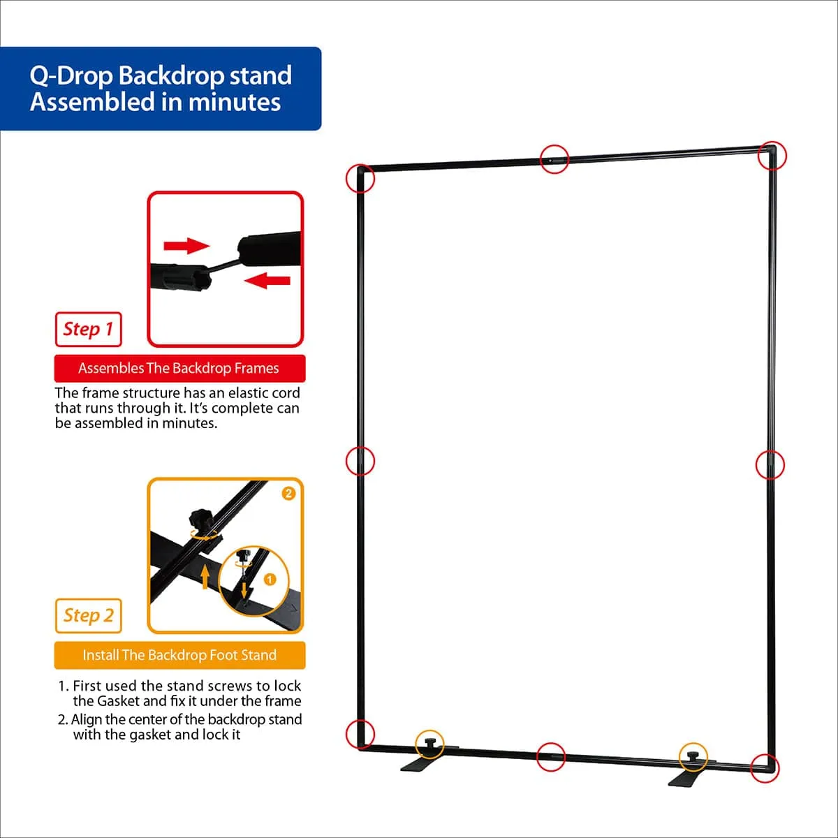 PHOTTIX Q-Drop Collapsible Backdrop Kit (4-color, 1.52m*2.26m)