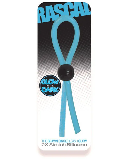 Rascal Brawn Silicone Single Leash Glow Blue