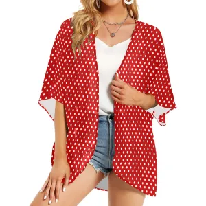 Red Dot Women's Chiffon Kimono