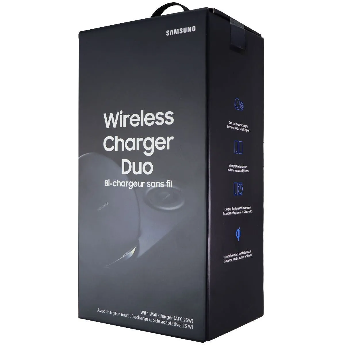 Samsung Wireless Charger DUO Fast Charge Stand & Pad for Qi Devices - Black