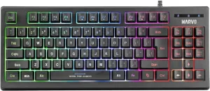 Scorpion K607 Gaming Keyboard, USB 2.0, Mutimedia, Anti-ghosting, Eronomic Compact Design, 3 Colour LED backlit, Black