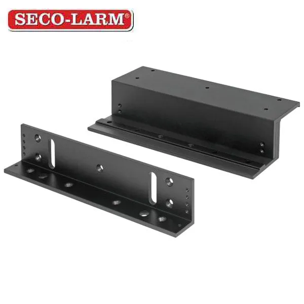 Seco-Larm - "Z" Brackets for 600 lb Series Electromagnetic Locks Indoor (Black)