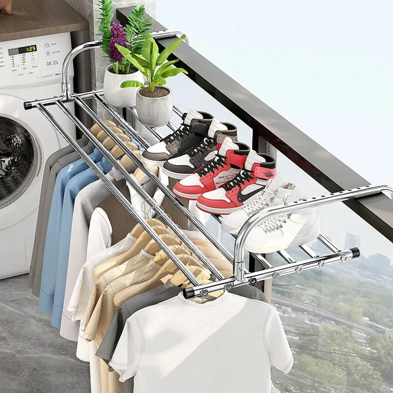 Stainless Steel Foldable Balcony Clothes Hanger