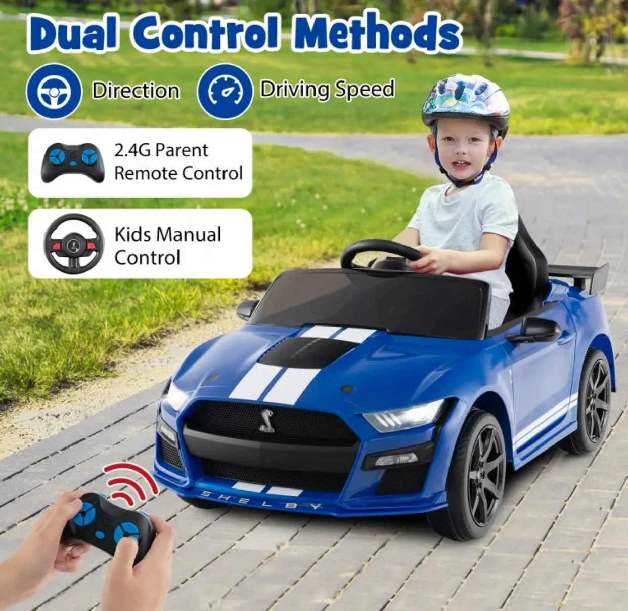 Super Cool 2025 Licensed Ford Shelby GT500 Mustang 1 Seater Ride On Car 12V | Ages 3-8 | Music | Remote