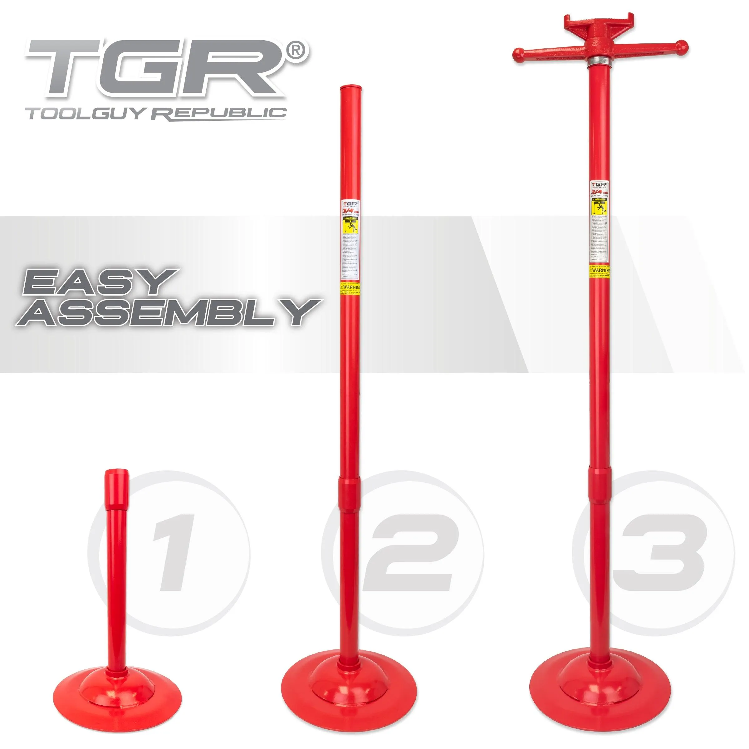 TGR Underhoist Support Stand 3/4 Ton Capacity, Threaded Base, Supports Vehicle Components