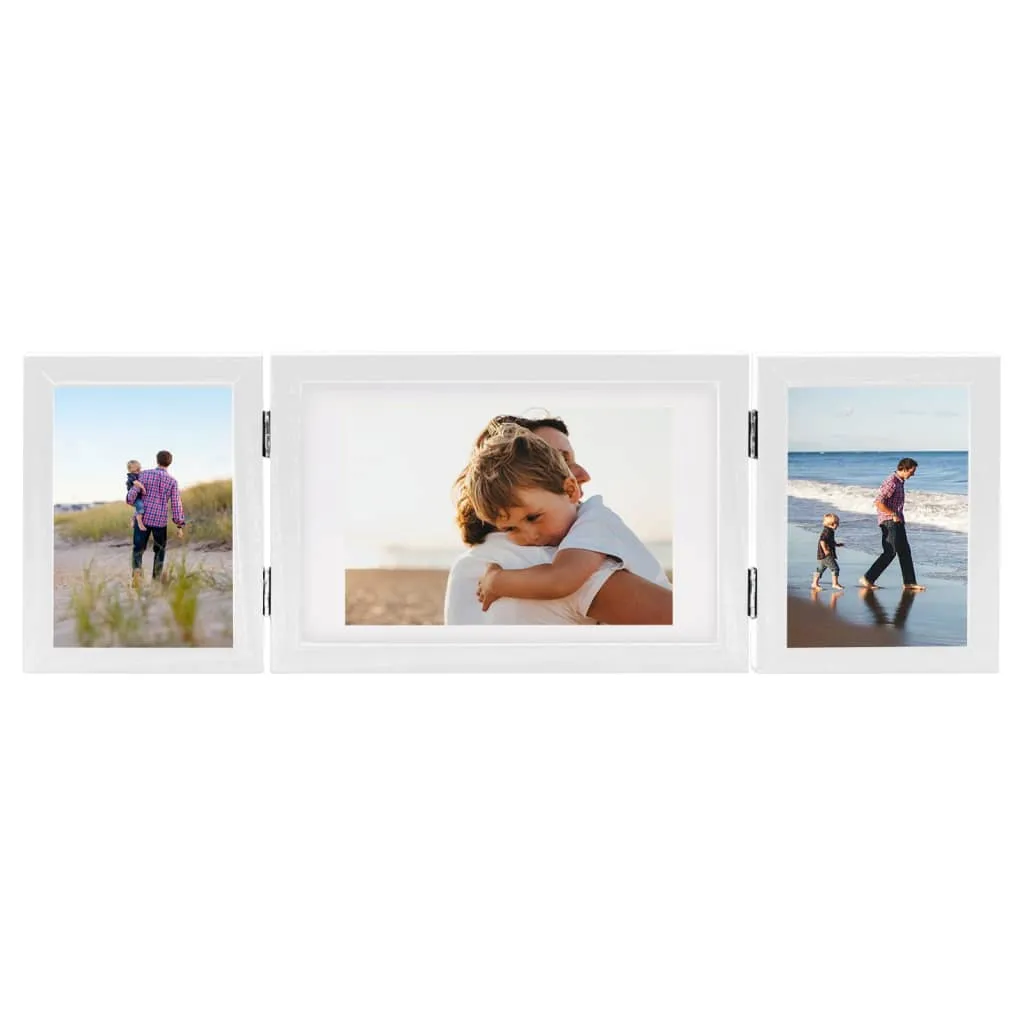 Trifold Photo Frame Collage White 28x18 cm 2x