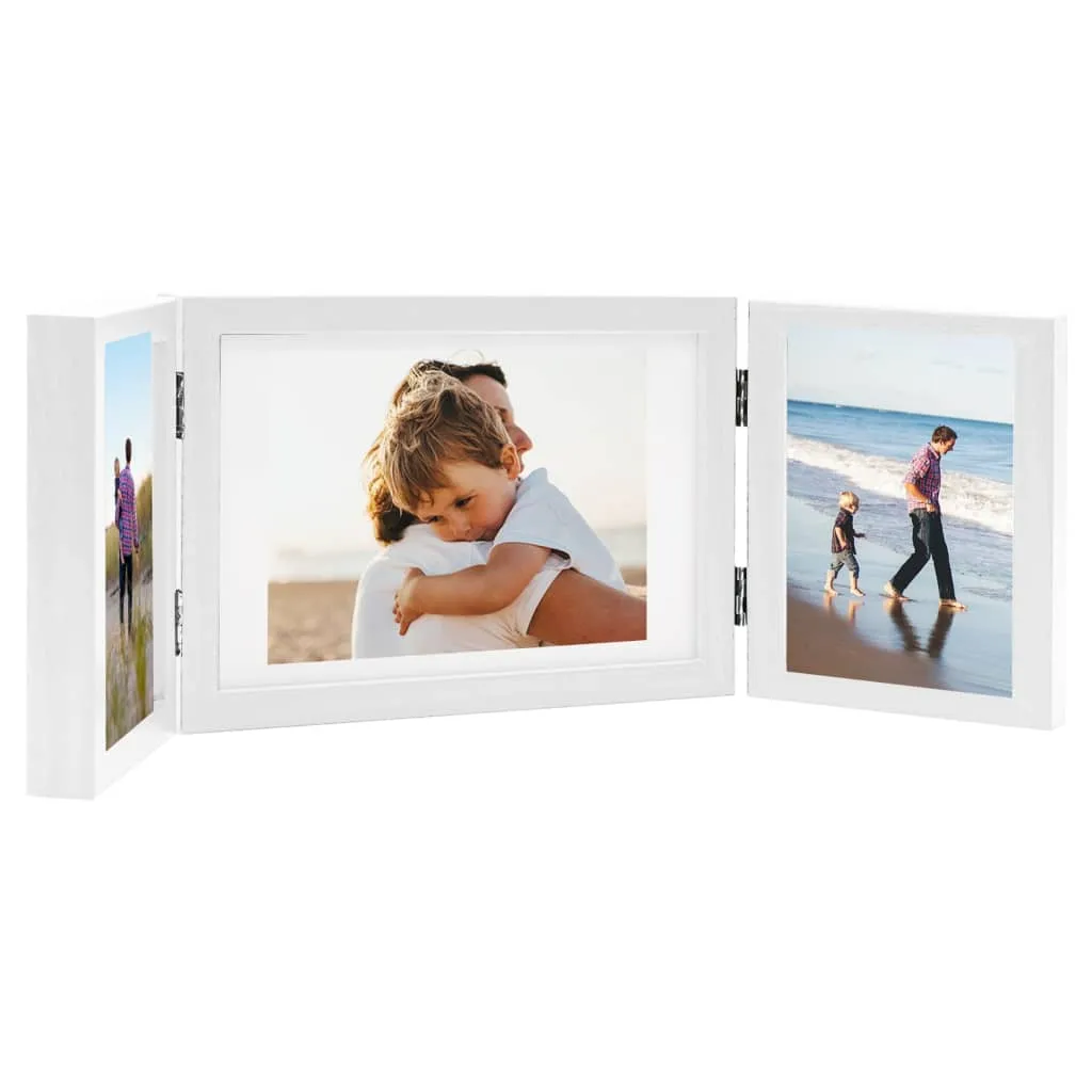 Trifold Photo Frame Collage White 28x18 cm 2x