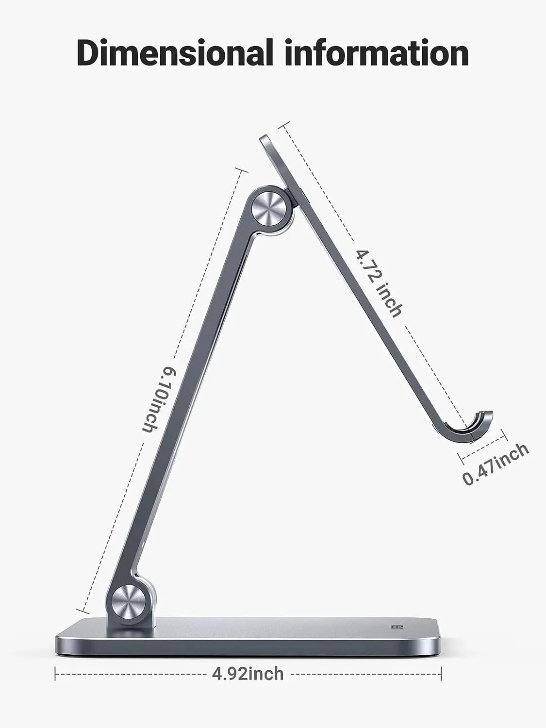 UGREEN Height Adjustable Aluminum Portable Mobile / Tablet Stand Compatible with ipad pro 12.9, 9.7, 10.5, ipad air Mini 4 3 2, iPhone 12 pro max, Nintendo Switch Tabletop etc. (40393)