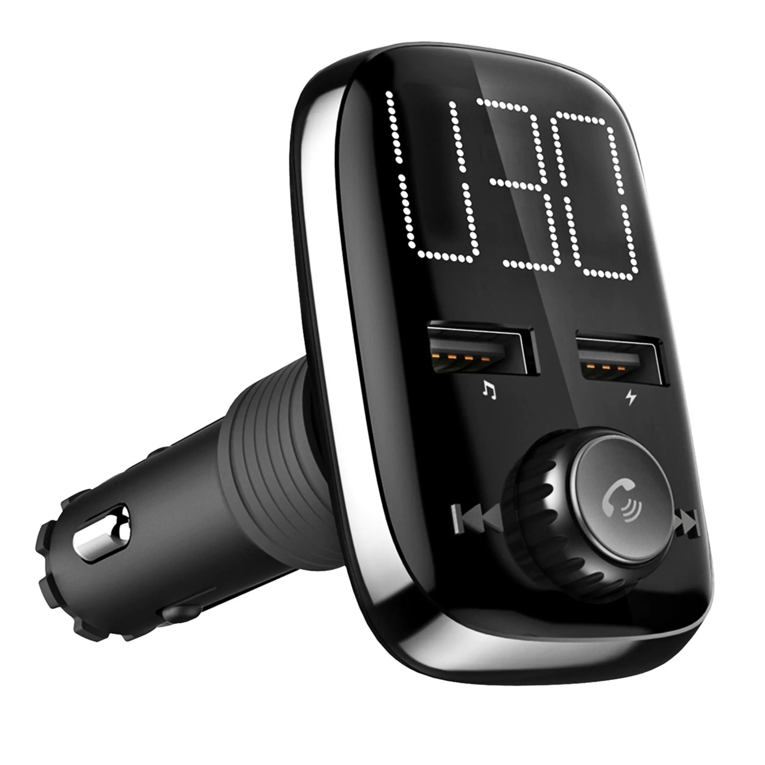 Wireless FM Transmitter / Dual USB Charger / Hand-Free Call / MP3 Player / AUX Input / TF Card & USB Flash Drive support