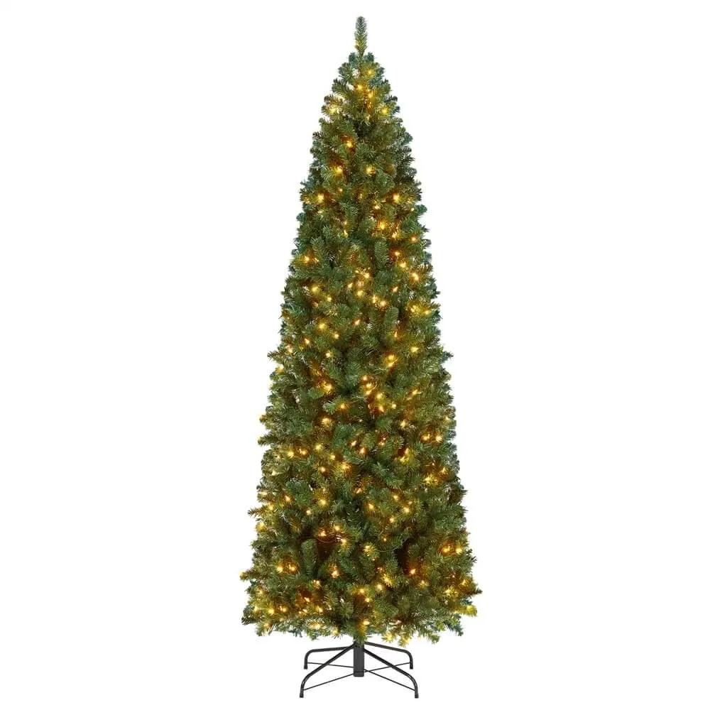 Yaheetech 7.5 Ft Pre-lit Pencil Artificial Christmas Tree